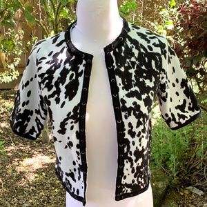 Chico's Animal print black/White cardigan Sz 4